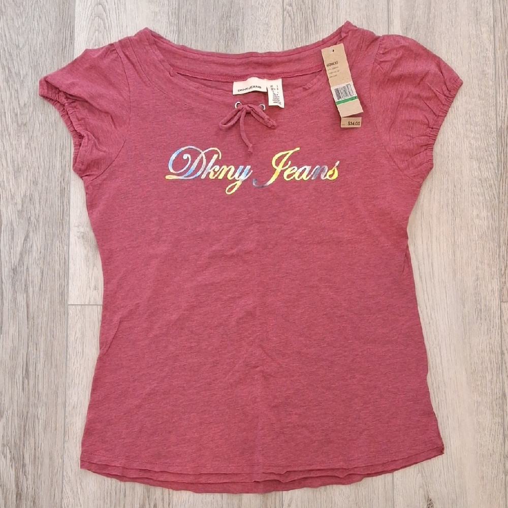DKNY Heather Rose Short-Sleeve Logo Tee